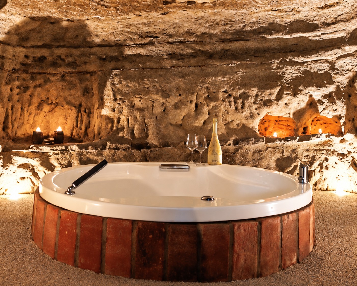 Grotta naturale in tufo con vasca privata al Rifugio degli Innamorati